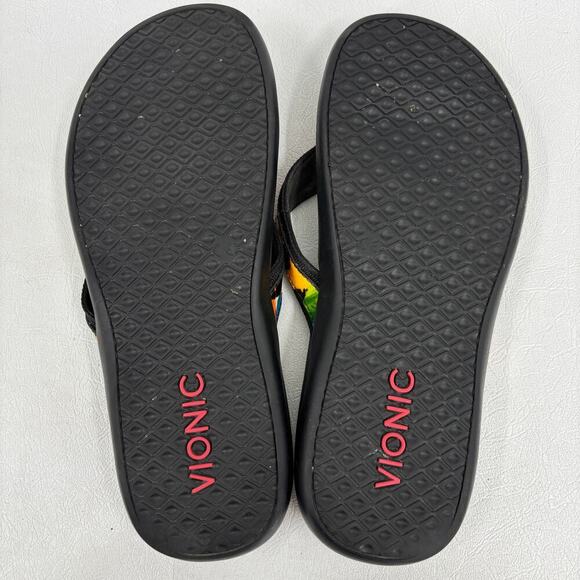 Vionic Tide II Flip Flop Sandals Size 8.5 Black Multi Toe Post Thong Orthotic - Picture 9 of 9
